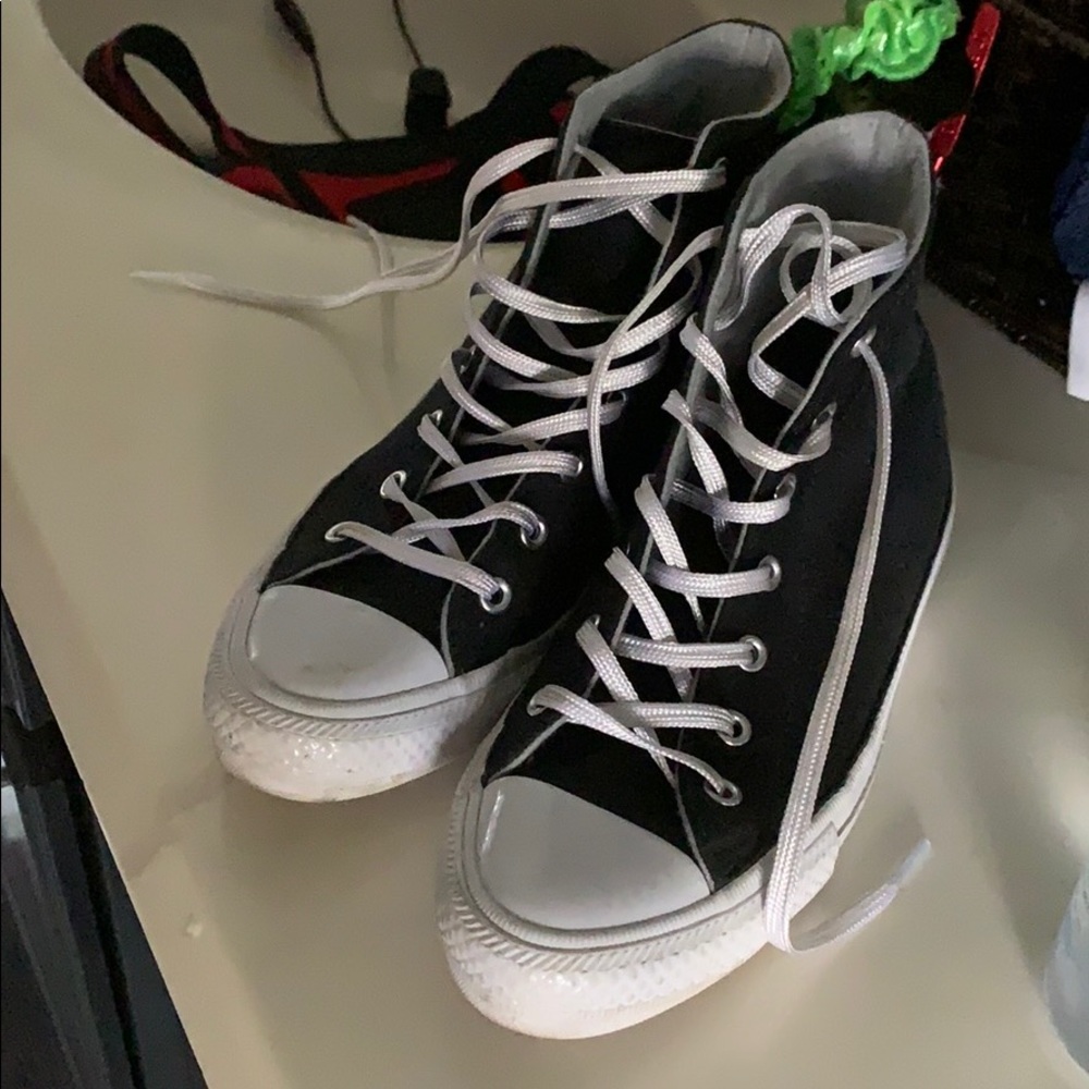 Converse black high tops